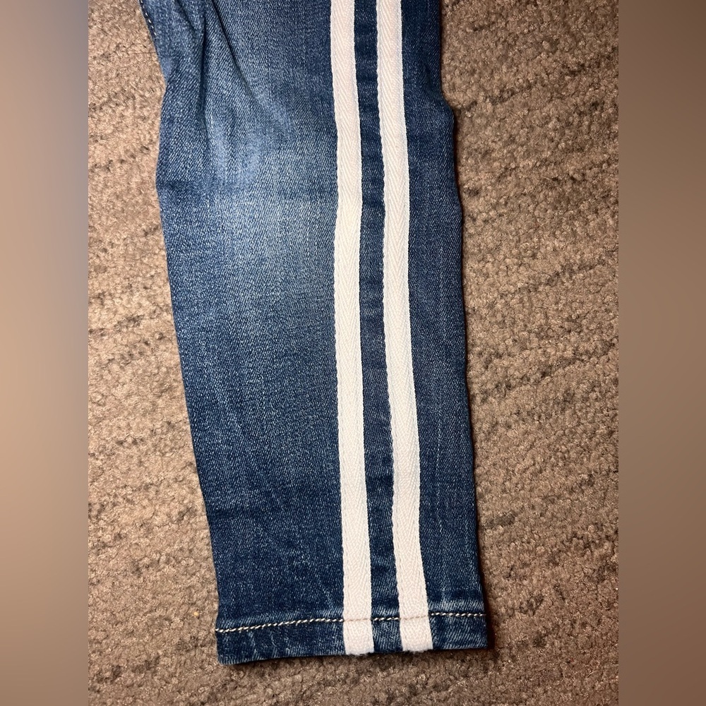 DL1961 Toddler Dark Denim White Side Stripe Chloe Skinny Jeans- Size 2T - Picture 2 of 10